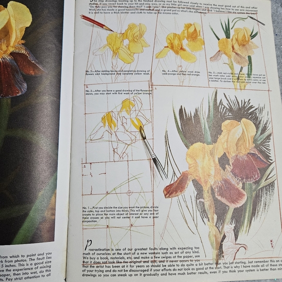 How To Do Water Colors Materials to Use and How to Paint with Watercolors #5 Vtg - Picture 8 of 16